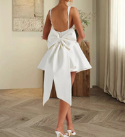 Robe de soirée plissée rouge dos nu avec nœud 2026 pour femme – Robe moulante mini élégante et sexy pour l'été – Vestidos