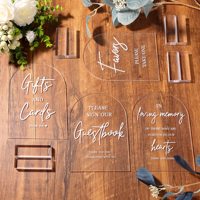 Signalisation de mariage moderne en acrylique pour cérémonie et réception Cartes de place et numéros de table Livre d'or et cadeaux Signes de mariage