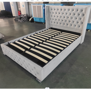 Customized Luxury Velvet Tufted Rivet king Queen Double <strong>Single</strong> Available Size Storage <strong>Gas</strong> <strong>Lift</strong> <strong>Bed</strong> Upholstered <strong>Bed</strong> - Product Image 2