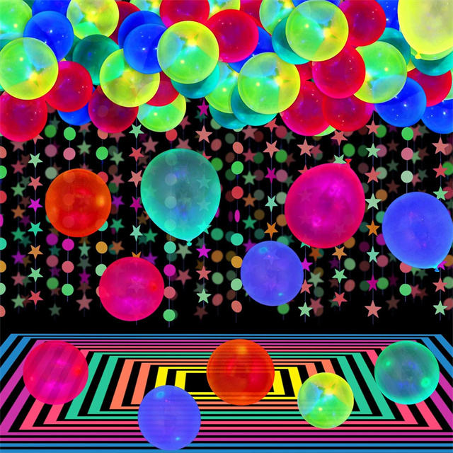 Wholesale UV Neon Balloons Neon Glow Party Balloons UV Black Light Balloons Glow in the Dark for Birthday Wedding Glow Party