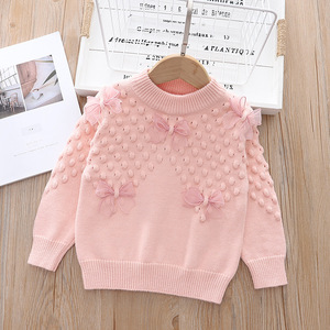 Pulls pour filles, pull princesse à manches longues avec nœud, manteau Cardigan, 3 couleurs - Product Image 1