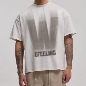 Stylish unisex Retro in logo quá khổ ngắn áo phông với nhãn tùy chỉnh - Product Image 1