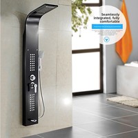 Ensemble de douche thermostatique cascade contemporain en acier inoxydable brossé avec affichage numérique personnalisé 2026 pour appartements et hôtels