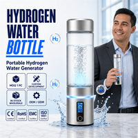 Générateur d'eau hydrogénée portable 3000ppb, électrolyse rapide, technologie SPE PEM, antioxydant, bouteille d'eau riche en hydrogène rechargeable