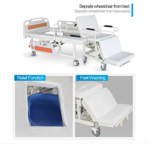 Cama manual de plástico para pacientes psiquiátricos, muebles de hospital con elevador trasero para enfermería - Product Image 6