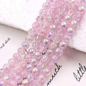 Cuentas de Cristal Craquelado de 8 mm <span class=keywords><strong>AB</strong></span>, Cristal de Vidrio Colorido Hecho a Mano al por Mayor - Blanco Naranja para Moda, para Hacer Pulseras - Product Image 6