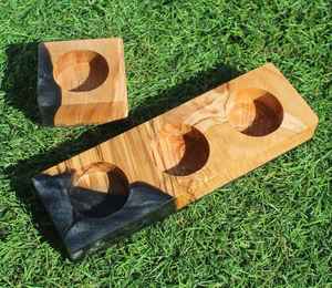 Portavelas de Resina y Madera Duradero, Hecho a Mano con Madera Maciza con Incrustaciones de Resina, Diseño Elegante y Funcional, Perfecto - Product Image 2