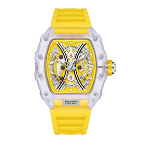 Montre-bracelet pour homme Montre transparente baril lumineux Montre tendance en silicone étanche pour homme - Product Image 3