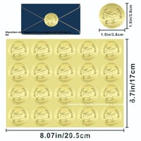 Autocollant de scellage d'enveloppe transfrontalier très populaire, décorations pour invitations de fête, cartes de vœux, doré gaufré mat
