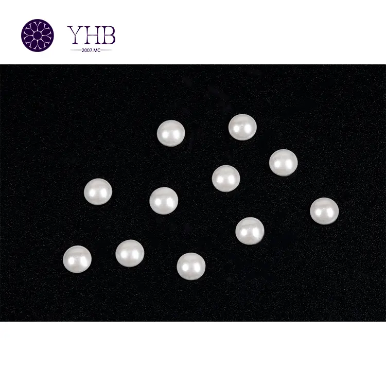 Bijoux en perles pour ongles de célébrités Internet Base plate incurvée blanche Taille haute luminosité Perle ronde personnalisée Strass décoratifs