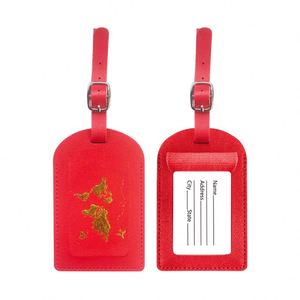 Nouvelle étiquette de bagage en cuir PU tendance avec logo personnalisé - Étiquette de voyage portable - Product Image 1
