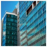 Mur-rideau en aluminium et verre pour façade architecturale, double vitrage, réfléchissant