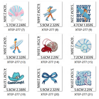Nouveau bleu mer vague côtière Cowgirl broderie vêtements patchs personnalisé bleu dessin animé mer brodé fer sur Patch pour vêtements chapeaux