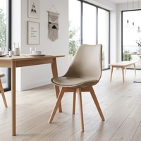 Chaise de café modulaire moderne en PU avec pieds en bois pour l'extérieur, mobilier décontracté pour le bureau et la maison