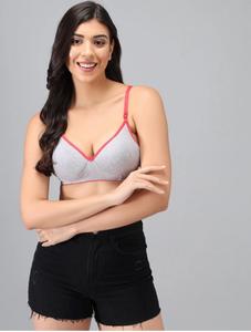 Soutien-gorge rembourré sans couture en mélange de coton et polyester pour femme |   Dorsal en U doux et respirant |   Sangles réglables |   Fermeture au dos - Product Image 2