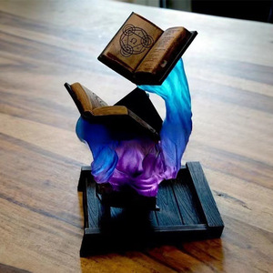 Torre de Dados Mágica Pintada a Mano, Adorno de Resina con Colores Vibrantes, Morado Claro, Azul Claro, Accesorios para Juegos - Product Image 3