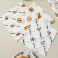 Papier alimentaire absorbant résistant à l'huile avec logo personnalisé imprimé pour boulangerie, pizzeria, bar à snacks, aliments frits, emballage de sandwichs, utilisation en cafétéria