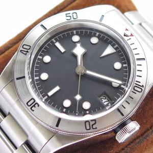 Classic Steel Style Men <b>Automatic</b> Watch 41mm Black Dial Sapphire Glass Rivet Bracelet Luxury Sport <b>Wristwatch</b> - Product Image 1