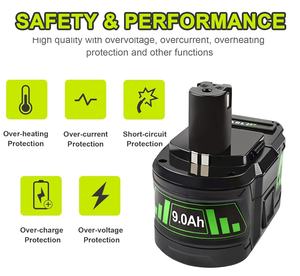 Reemplazo de 9.0Ah para batería de litio <span class=keywords><strong>Ryobi</strong></span> de <span class=keywords><strong>18</strong></span> V Compatible con batería <span class=keywords><strong>Ryobi</strong></span> de <span class=keywords><strong>18</strong></span> voltios ONE + Plus P108 P107 herramientas eléctricas inalámbricas - Product Image 5