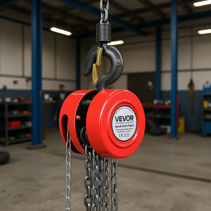 Paranco a Catena Manuale Capacità 1000 Kg Altezza di Sollevamento 3 M Funzionamento Manuale Catena G70 Zincata Rossa per Uso Edile - Product Image 2