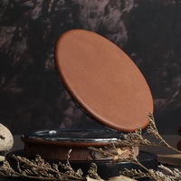 Miroir de Maquillage Compact Personnalisé de Voyage, Miroir de Poche en Similicuir Gravable au Laser