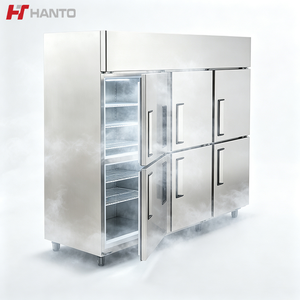 Nouveau réfrigérateur en acier inoxydable 6 portes, double zone, avec 8 étagères de rangement réglables en acier inoxydable - Product Image 1
