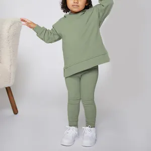 French Terry Mini Hoodie and Leggings Set, Conjunto de ropa para niños pequeños, Conjunto de Sudadera con capucha para niños Baby Jogger