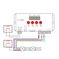Controlador LED Programable a Todo Color K-1000c 5-24v UCS1093 WS2811 hasta 1500 Píxeles con Tarjeta SD 1 Canal
