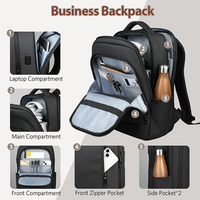 Sac à dos professionnel résistant à l'eau pour homme avec logo personnalisé, idéal pour le travail et les voyages, grande capacité, pour ordinateur portable 17 pouces