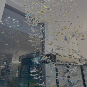 Décoration suspendue FireLux personnalisée en cristal, papillon et perles, design américain, <span class=keywords><strong>lustre</strong></span> pour salon et mariage - Product Image 5