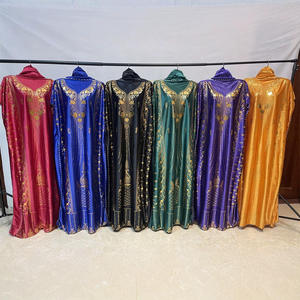 Nouvelle <span class=keywords><strong>Robe</strong></span> Longue Africaine Décontractée Grande Taille en Fausse Fourrure Brillante sans Manches, Col Unique Doré Estampé, Style Dashiki - Product Image 5