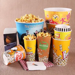 Wadah Makanan Popcorn Kertas Kerajinan Ayam Goreng, Ramah Lingkungan Sekali Pakai Ember Makanan untuk Bioskop