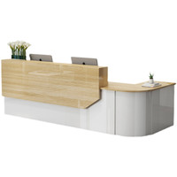 Bureau de réception en bois massif moderne de haute qualité en forme de L, réglable en hauteur, pour bureau, hall, salon, hôpital, école, hôtel, commerce