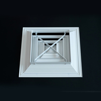Diffuseur d'air carré à 4 voies pour la ventilation murale décorative, vente chaude, pour la climatisation, l'alimentation en air au plafond, grille de ventilation