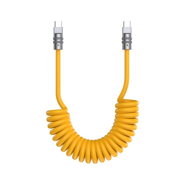 PD 100W Spring Aluminum Alloy Fast Charging USB-C Fast Data Cable for iphone samsung Android Double Type-C Connectors