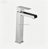 Robinet cascade à prix d'usine, en acier inoxydable 304, moderne, pour lavabo, eau chaude et froide, à poser sur comptoir, simple