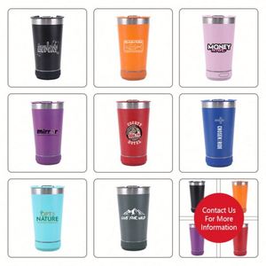 Custom 16oz Stainless Steel Thermal Insulated Coffee Mug with Lid for Bluetooth Speaker <b>Creative</b> Business <b>Gifts</b> - Product Image 4