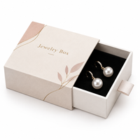 Boîte à bijoux de luxe en carton rigide avec logo personnalisé, style tiroir, avec ruban de tirage et insert en éponge, adaptée aux bijoux