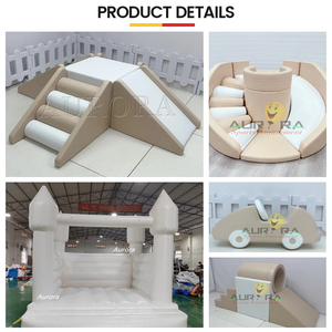Equipo <span class=keywords><strong>de</strong></span> Juegos Suave Color Beige para Niños, Piscina <span class=keywords><strong>de</strong></span> Pelotas con Pelotas Doradas, Casa <span class=keywords><strong>de</strong></span> Brinco Interior, Juegos Infantiles Suaves - Product Image 2