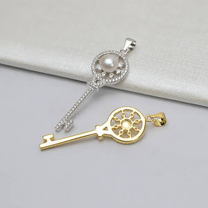 Colgante de Plata S925 de Moda Europea y Americana, Soporte para Colgante con 7-8 Perlas, Colgante DIY para Llaves para Mujer - Product Image 2