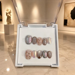 Uñas Postizas Hechas a Mano, Francesas, de Cobertura Completa, Cortas, Cuadradas, Acrílicas, Decoración de Salón para Dedos - Product Image 3