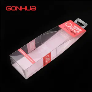 Gonhua Custom Clear Acetaat Box Voor Cosmetica Pvc Pp Transparant Roze Frosted Opvouwbare Plastic Displaydoos Bedrukt Met Logo