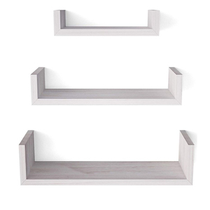 Kệ Nổi Kệ Treo Tường Bằng Gỗ Nguyên Khối Gắn Tường Bộ 3 Kệ Treo Tường Nổi Rửa Sạch Màu Trắng Cho Cây Cối Và Phòng Khách - Product Image 1