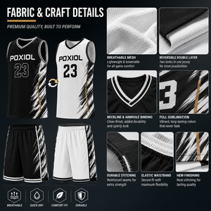 Ensemble de maillots de basket-ball réversibles personnalisés, kit uniforme d'équipe par sublimation, vêtements de basket-ball respirants à séchage rapide pour adultes/enfants - Product Image 3