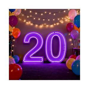 Décoration de mariage, lettres géantes lumineuses LED de 3 pieds et 4 pieds, chiffres géants lumineux, lettres en néon métalliques, enseigne LED pour événement en plein air - Product Image 1