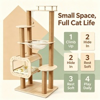 Arbre à chat multi-niveaux, structure d'escalade pour chat, poteau à gratter en sisal avec hamac, robuste et durable, pour intérieur
