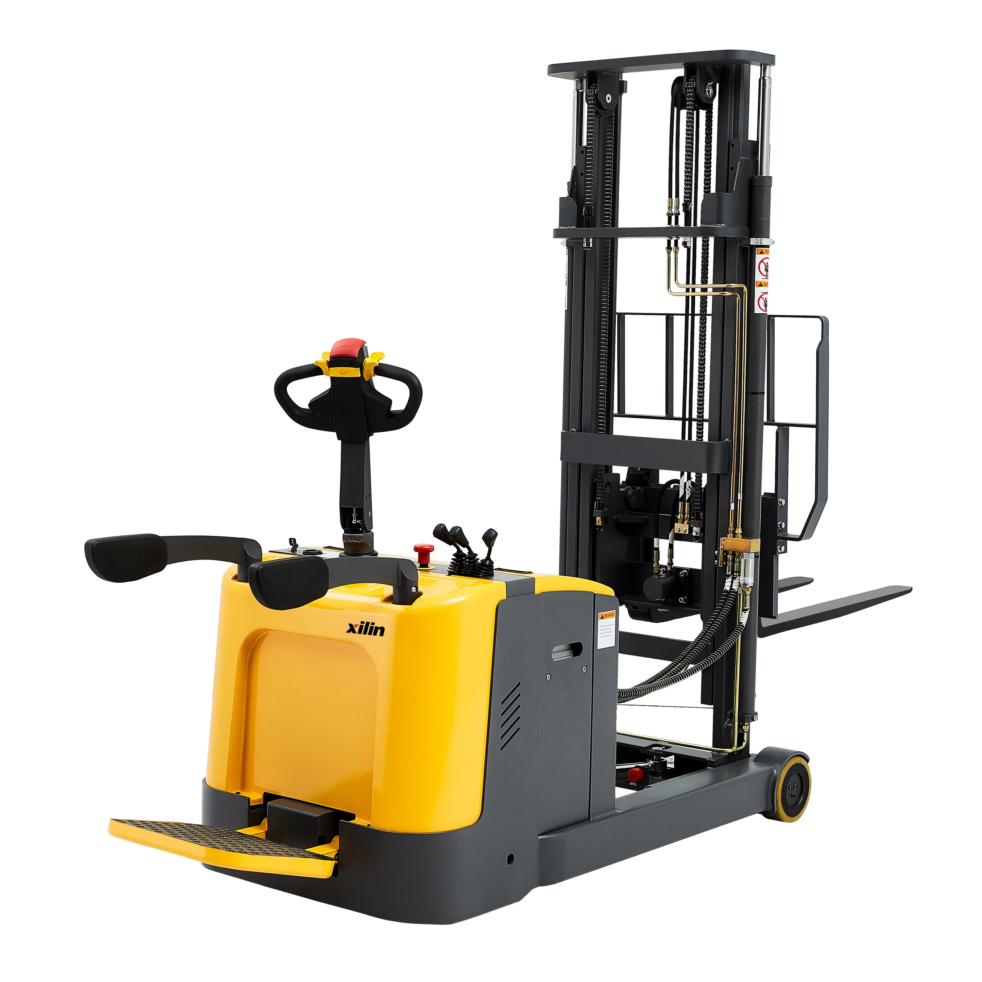 Xilin Electric Pallet Forklift 1500キロ高リフトスタンドタイプCounterbalanced Reach Stacker