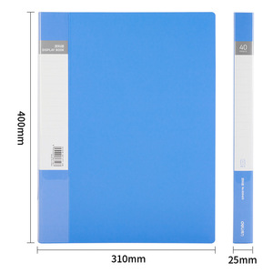 Deli 5004 <b>A4</b> 40 Page Transparent Plastic <b>Document</b> <b>Folder</b> Blue Office Supply File <b>Folder</b> - Product Image 4