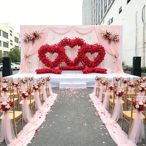 Backdrop silk Floral Heart-shaped Flower Background Wedding Decorations <b>Artificial</b> Flower Heart Arch - Product Image 1