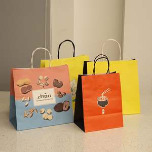 Customized Composable Luxury Kraft Paper Gift Bags Personalized <b>Oil</b> <b>Painting</b> Style Your Logo Durable Classic Shopping Packaging - Product Image 4